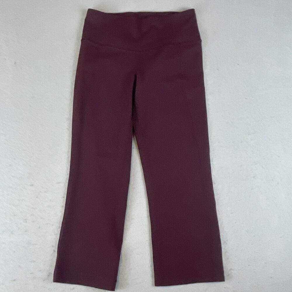 Lululemon Womens Sz 4 Flare Cropped Leggings Pants Red Purple